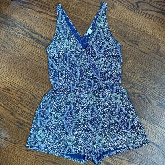 H&M One Piece Tank and Shorts Navy/White Women's Sleeveless Size medium - Picture 1 of 5